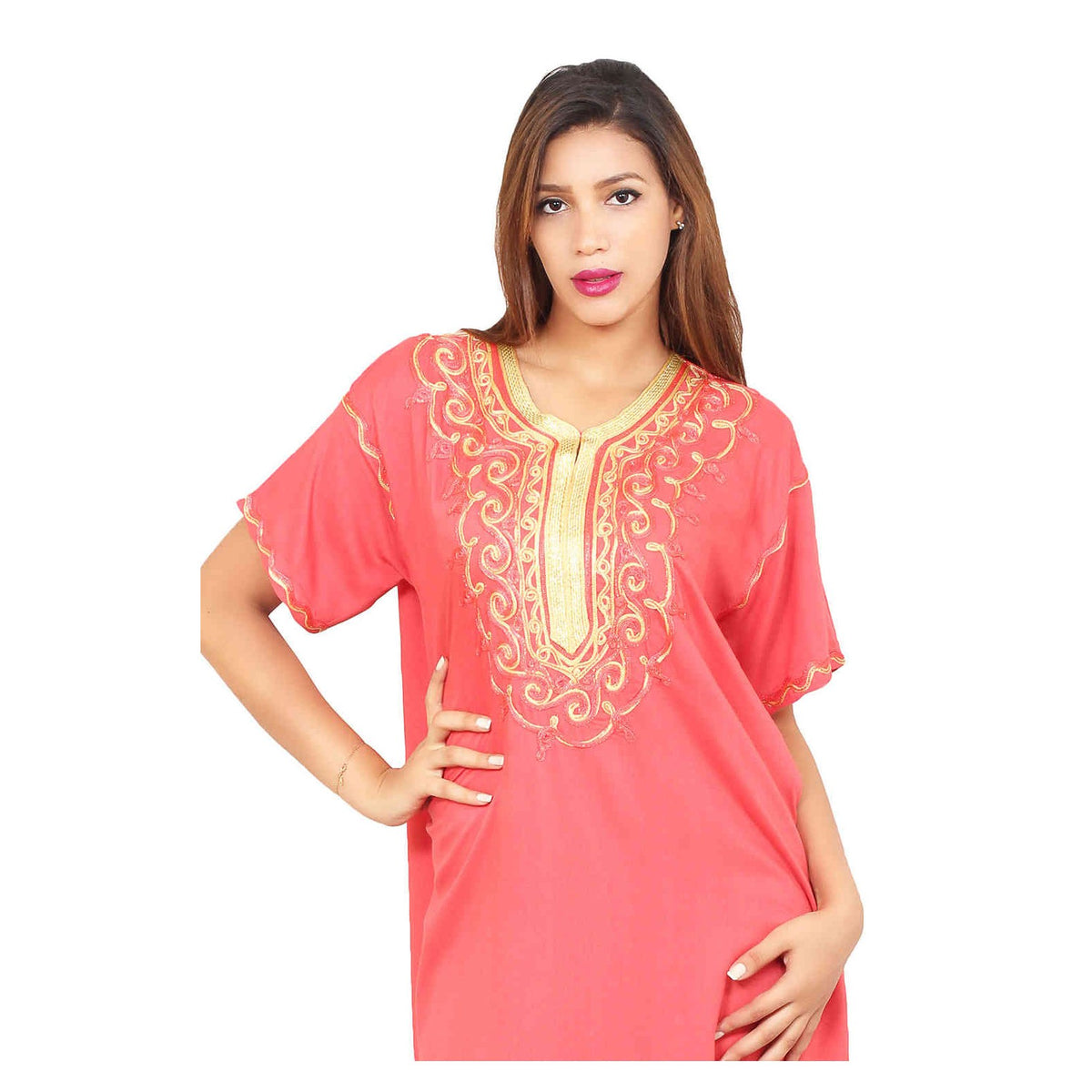 Zohra Moroccan Woman Casual Kaftan - Pink