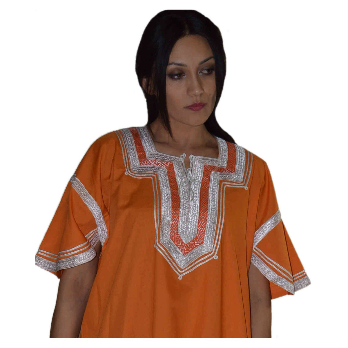 Halima Moroccan Woman Casual Kaftan - Orange