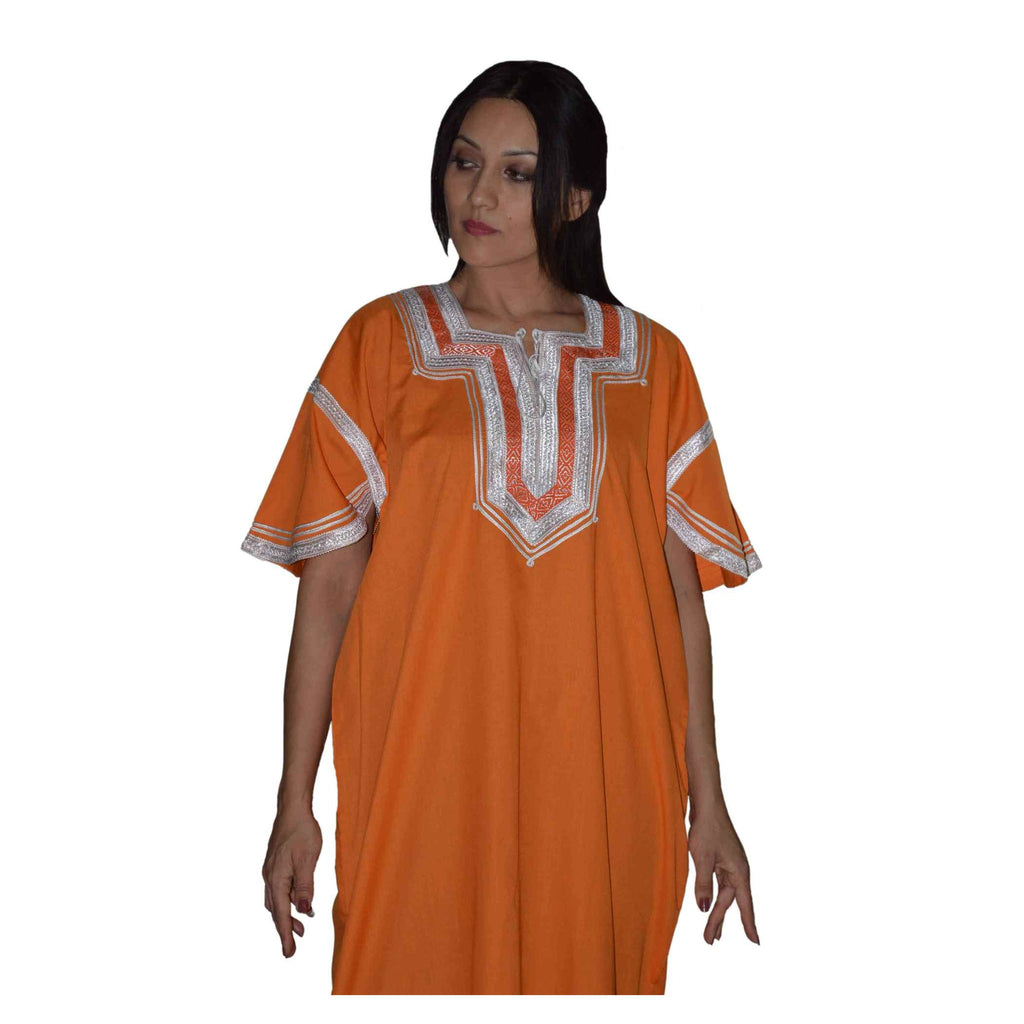 Halima Moroccan Woman Casual Kaftan - Orange