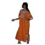 Halima Moroccan Woman Casual Kaftan - Orange