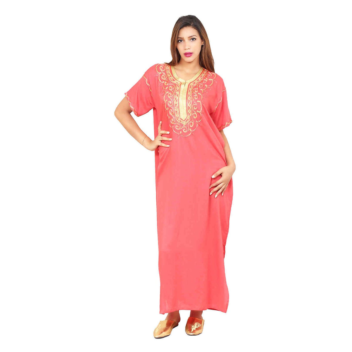 Zohra Moroccan Woman Casual Kaftan - Pink