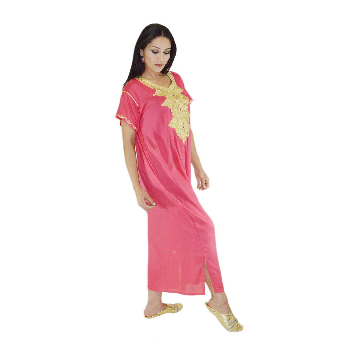 Andalousia Moroccan Woman Casual Kaftan - Pink