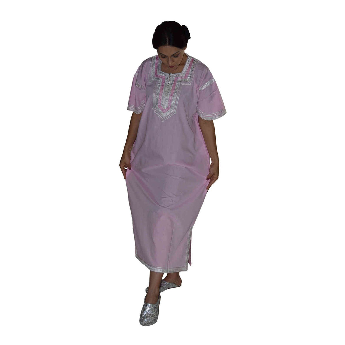 Halima Moroccan Woman Casual Kaftan - Pink