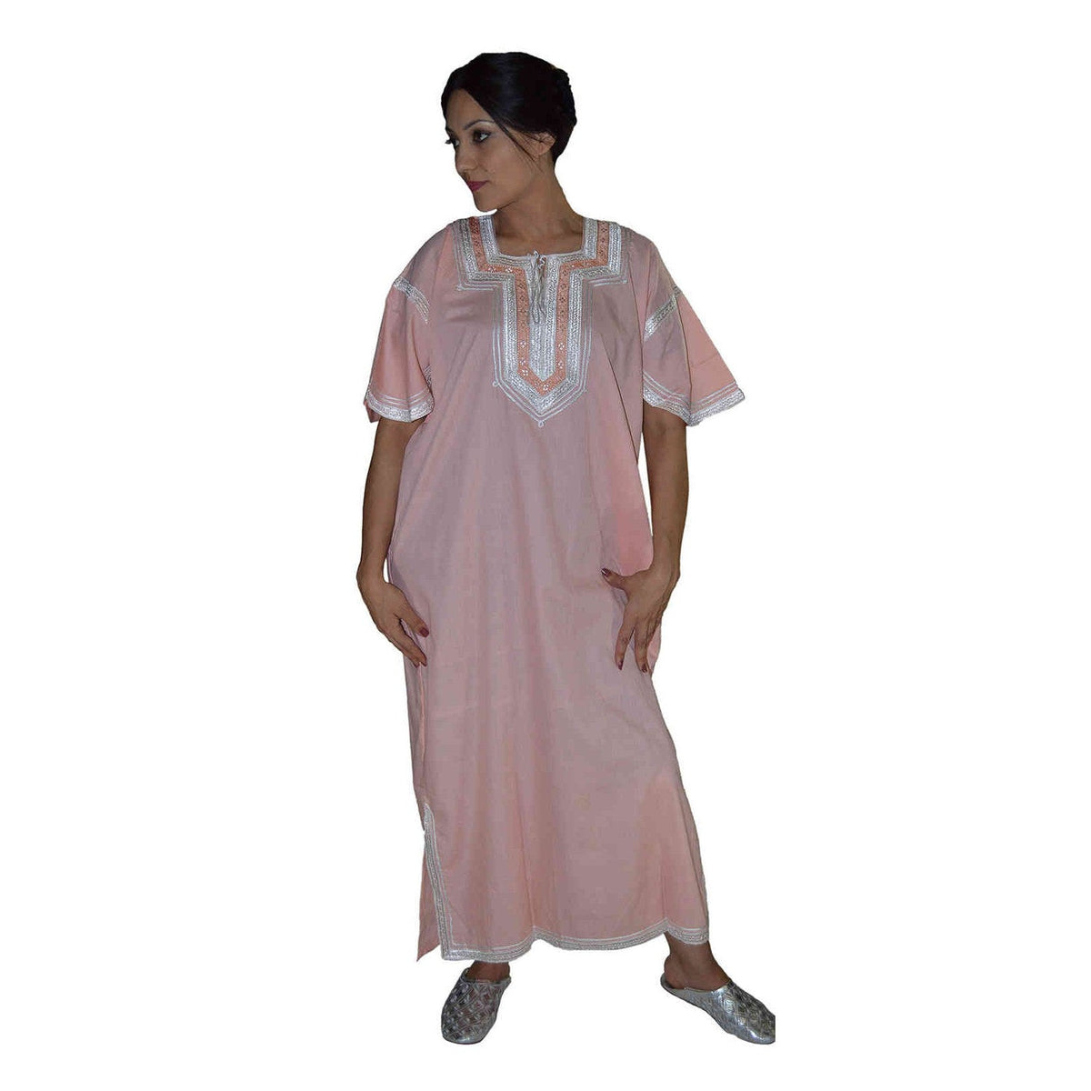 Halima Moroccan Woman Casual Kaftan - Salmon