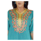 Zohra Moroccan Woman Casual Kaftan - Teal