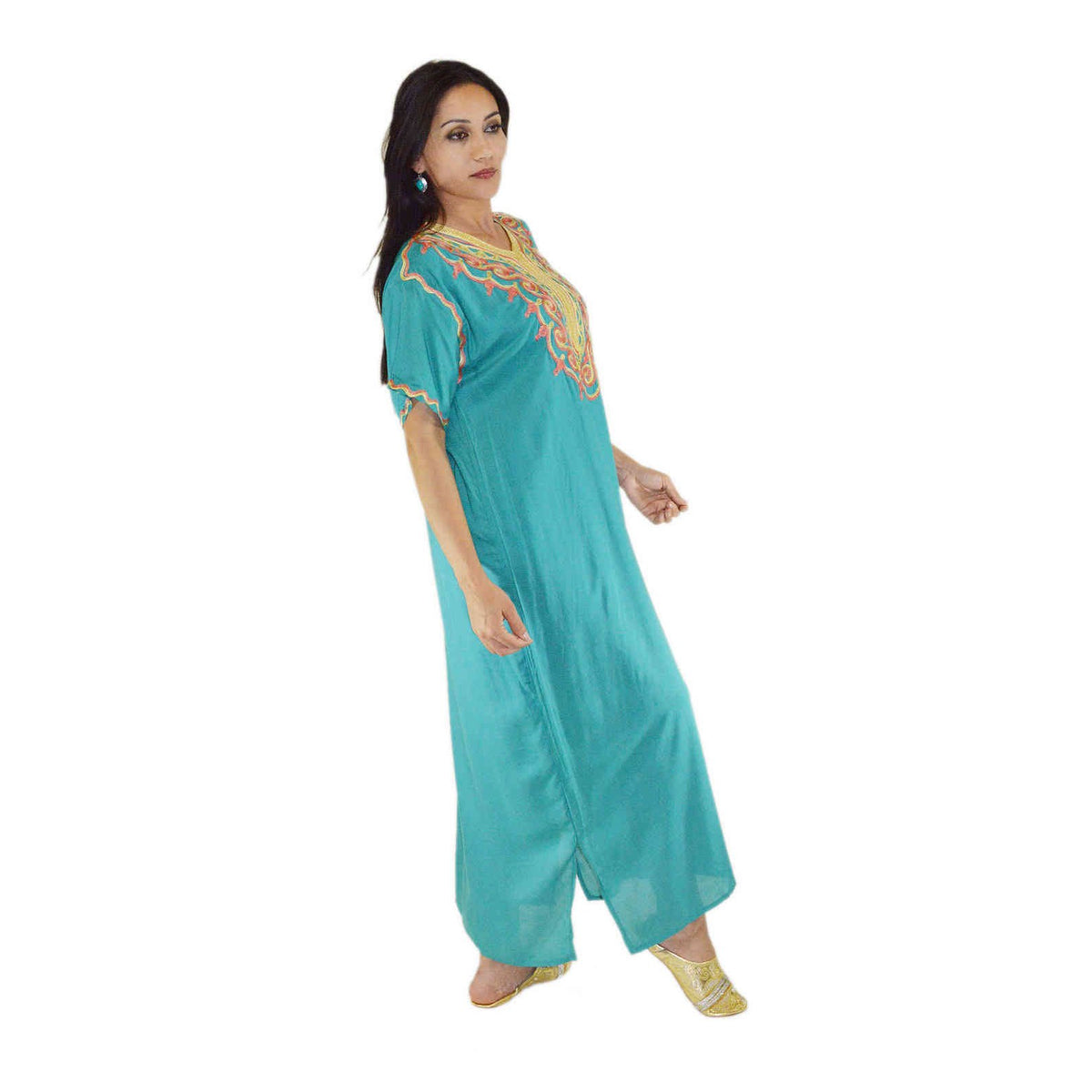 Zohra Moroccan Woman Casual Kaftan - Teal