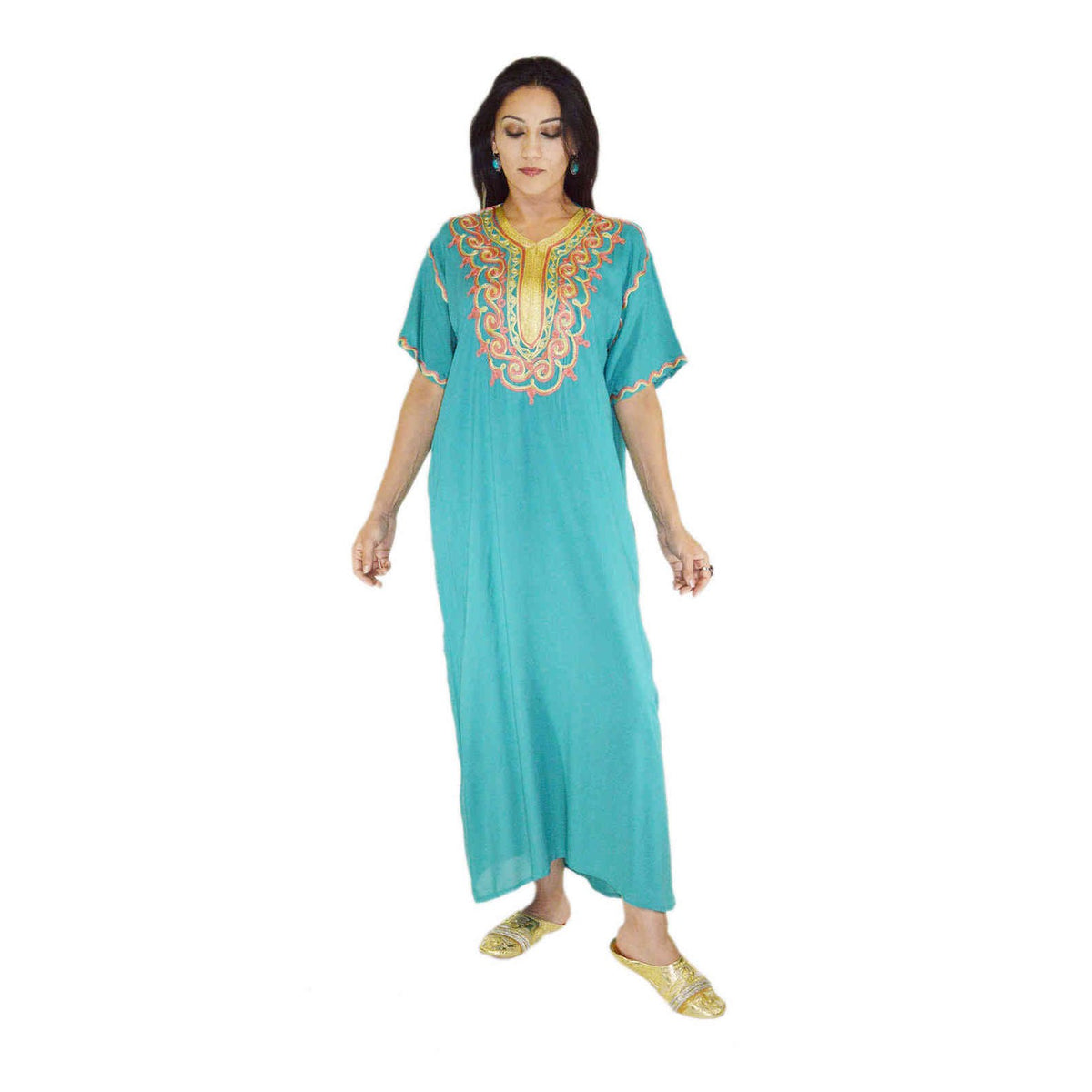 Zohra Moroccan Woman Casual Kaftan - Teal