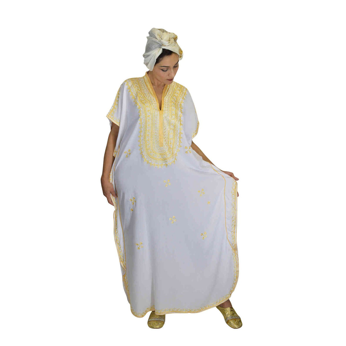 Kaltoum Caftan - White