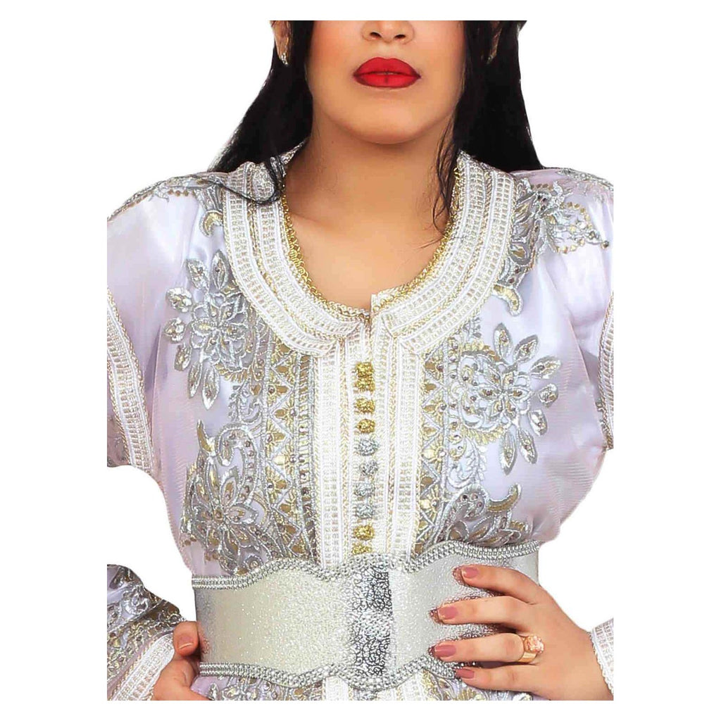 Luna Caftan White Complimentary Belt-4748