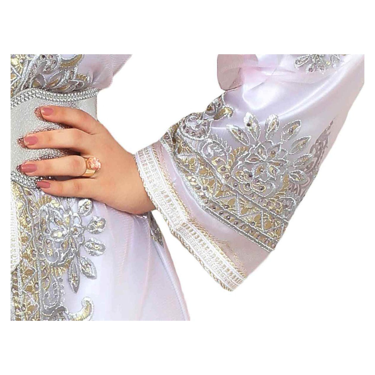 Luna Caftan White Complimentary Belt-4749