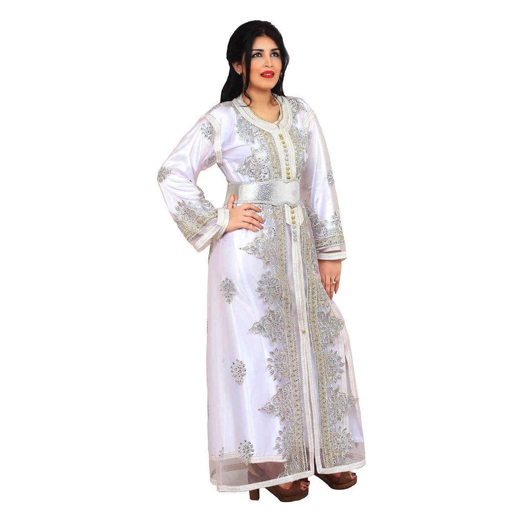 Luna Caftan White Complimentary Belt-4750