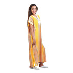 Linen Moroccan Woman Casual Kaftan - Yellow