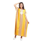 Linen Moroccan Woman Casual Kaftan - Yellow