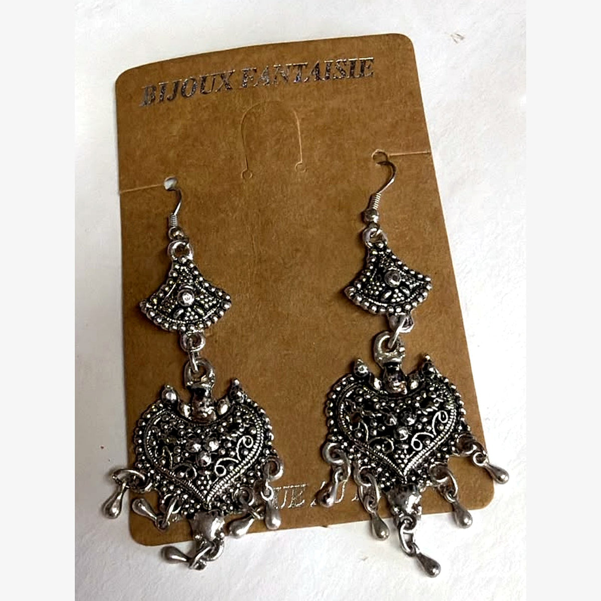 Castle Filigree Chandelier Earrings Silver