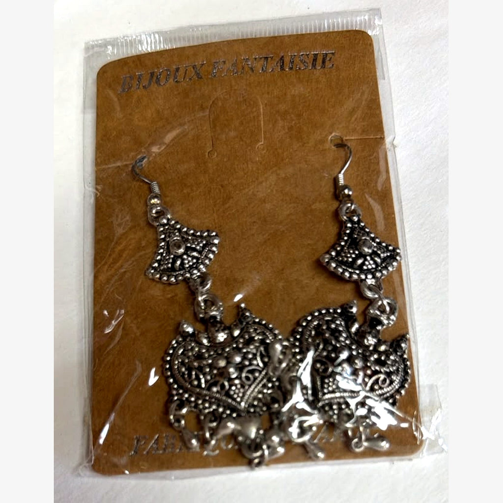 Castle Filigree Chandelier Earrings Silver