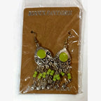 Chlouh Beaded Fringe Earrings Lime