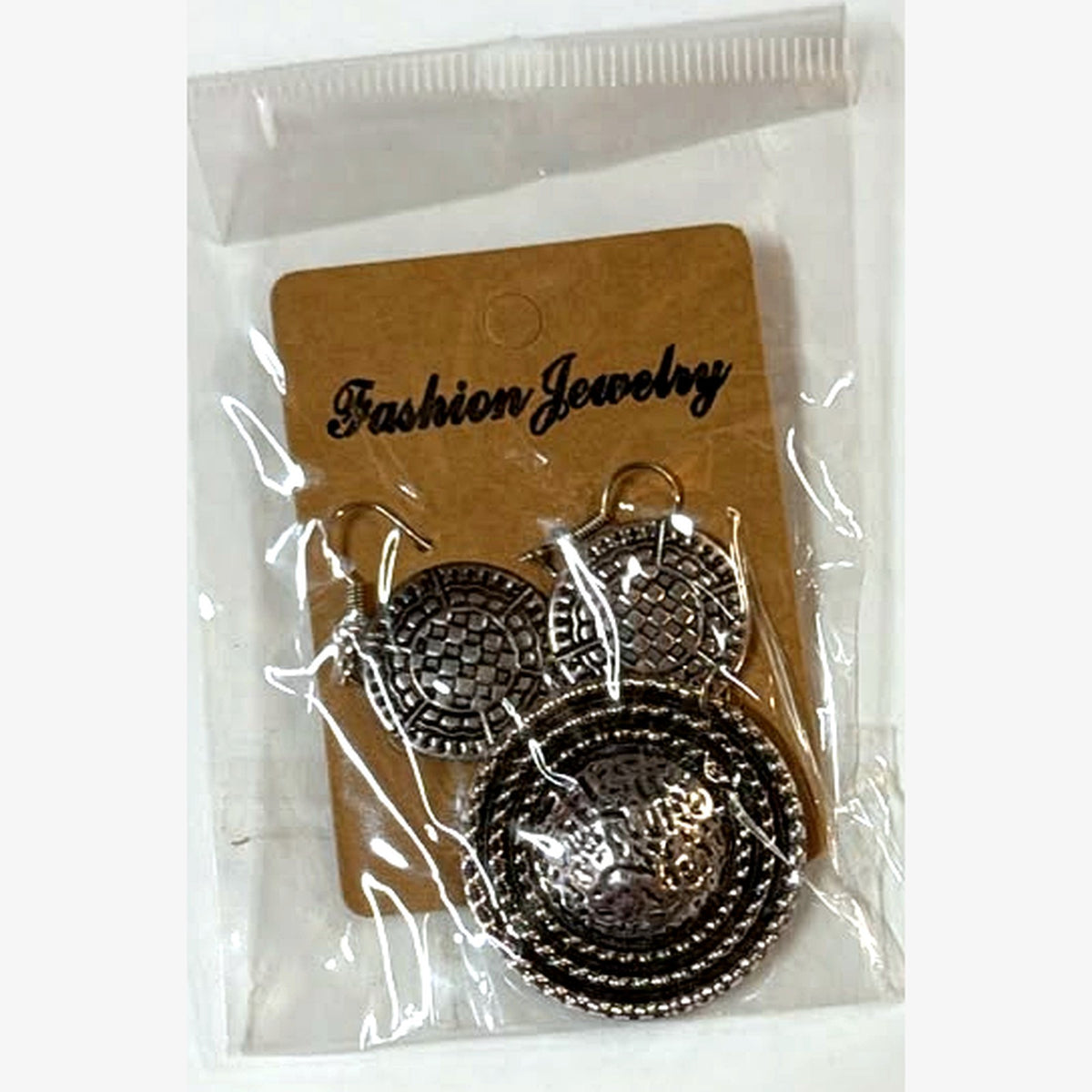 Currency Triple Disc Earrings Silver