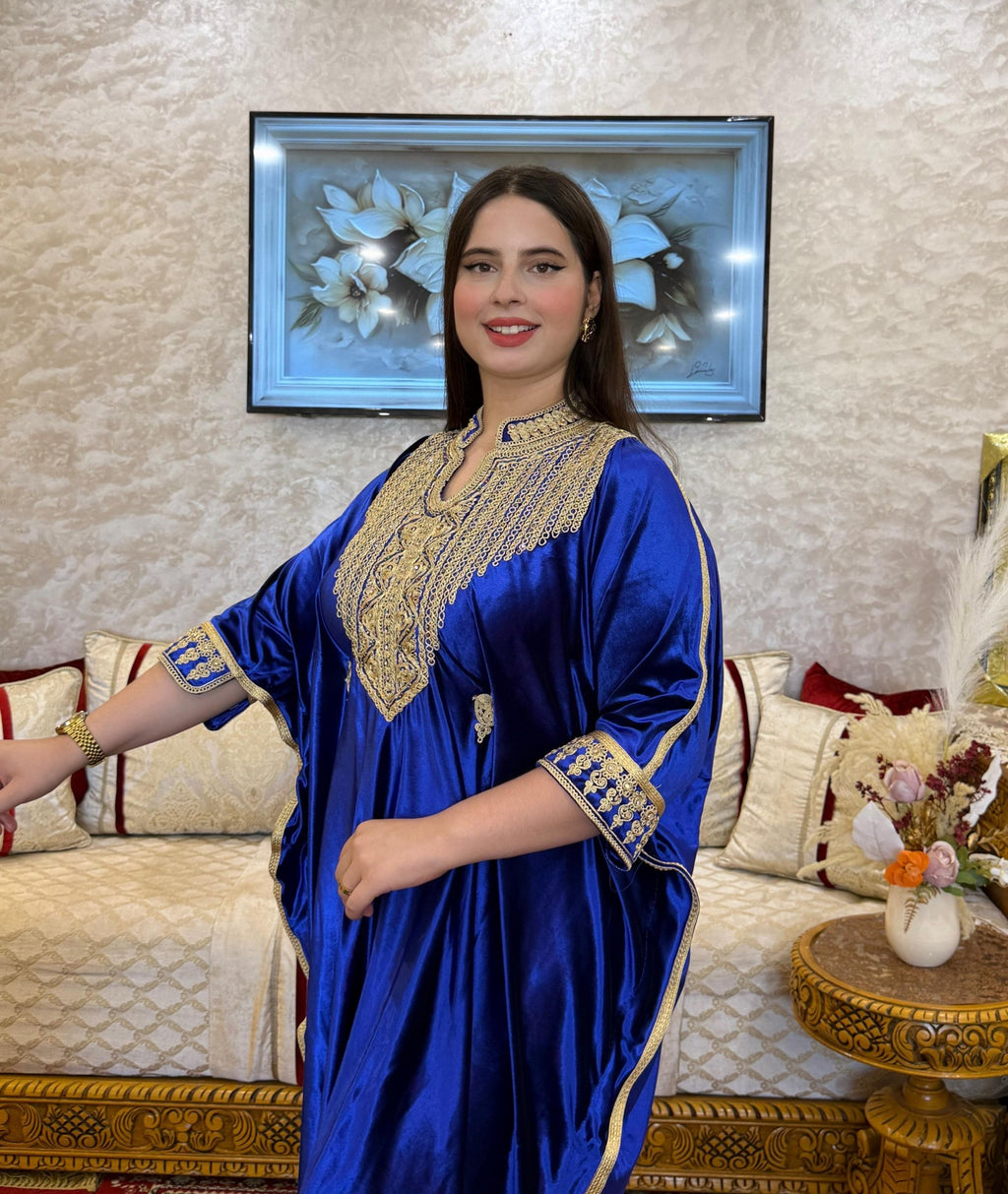 Dalila Moroccan Woman Casual Kaftan - Royal Blue
