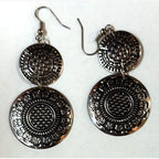 Darham Two Disc Earrings Silver