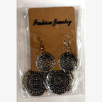 Darham Two Disc Earrings Silver