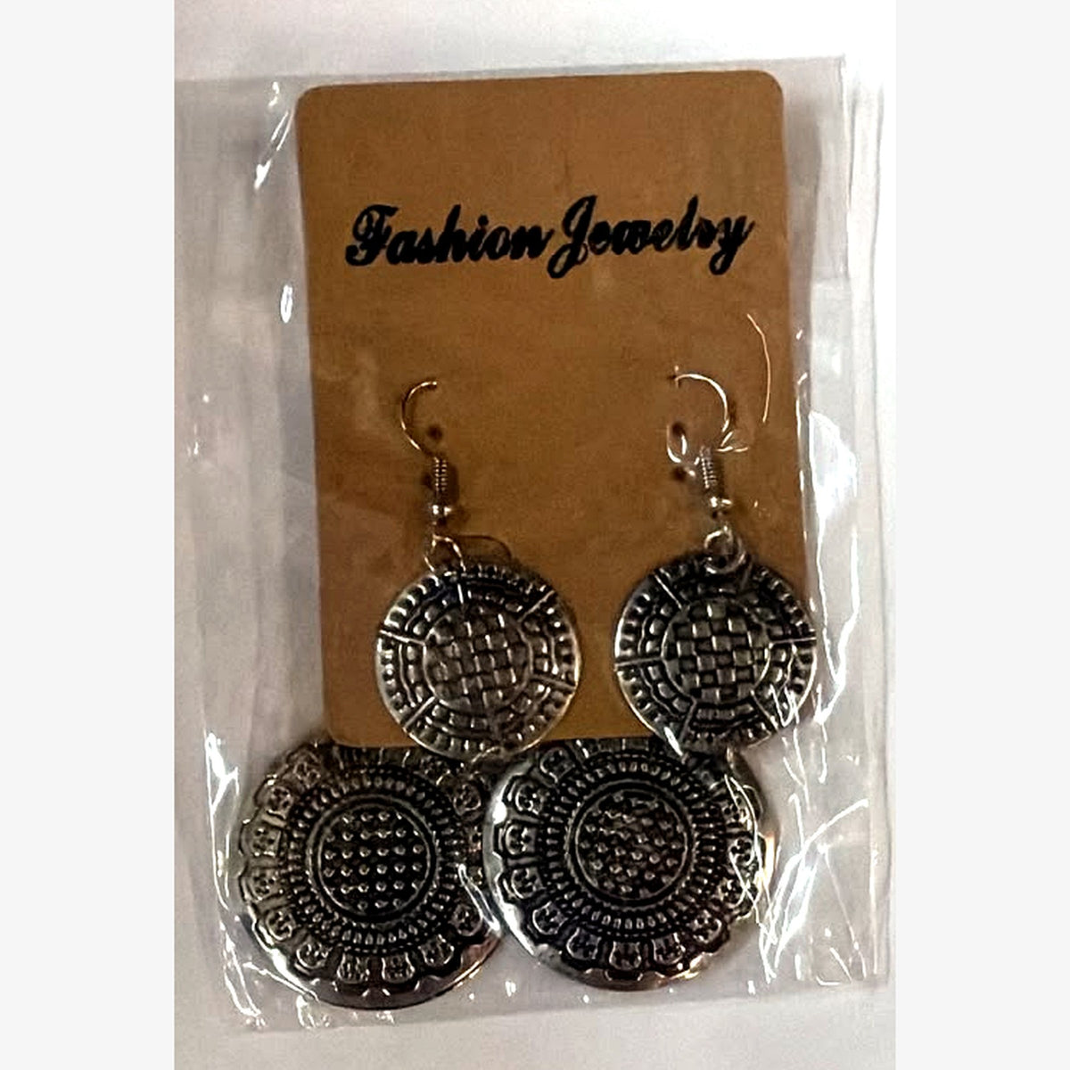 Darham Two Disc Earrings Silver