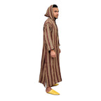 Moroccan Men Striped Djellaba - Burgundy & Gold