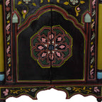 Moroccan Wood Mirror Medium Black-2777