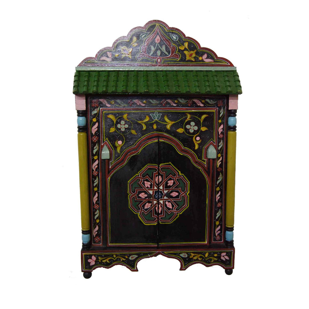 Moroccan Wood Mirror Medium Black-0