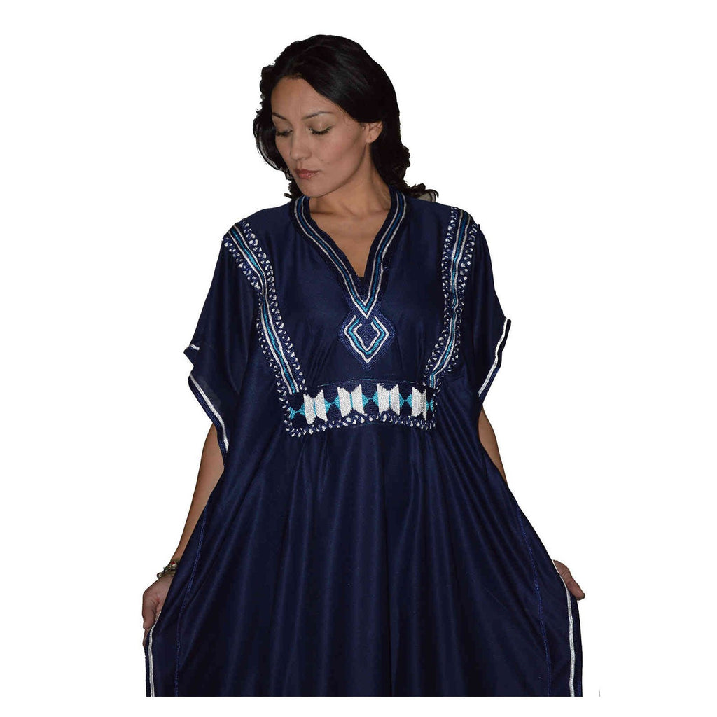 Fatima Moroccan Woman Casual Kaftan - Navy