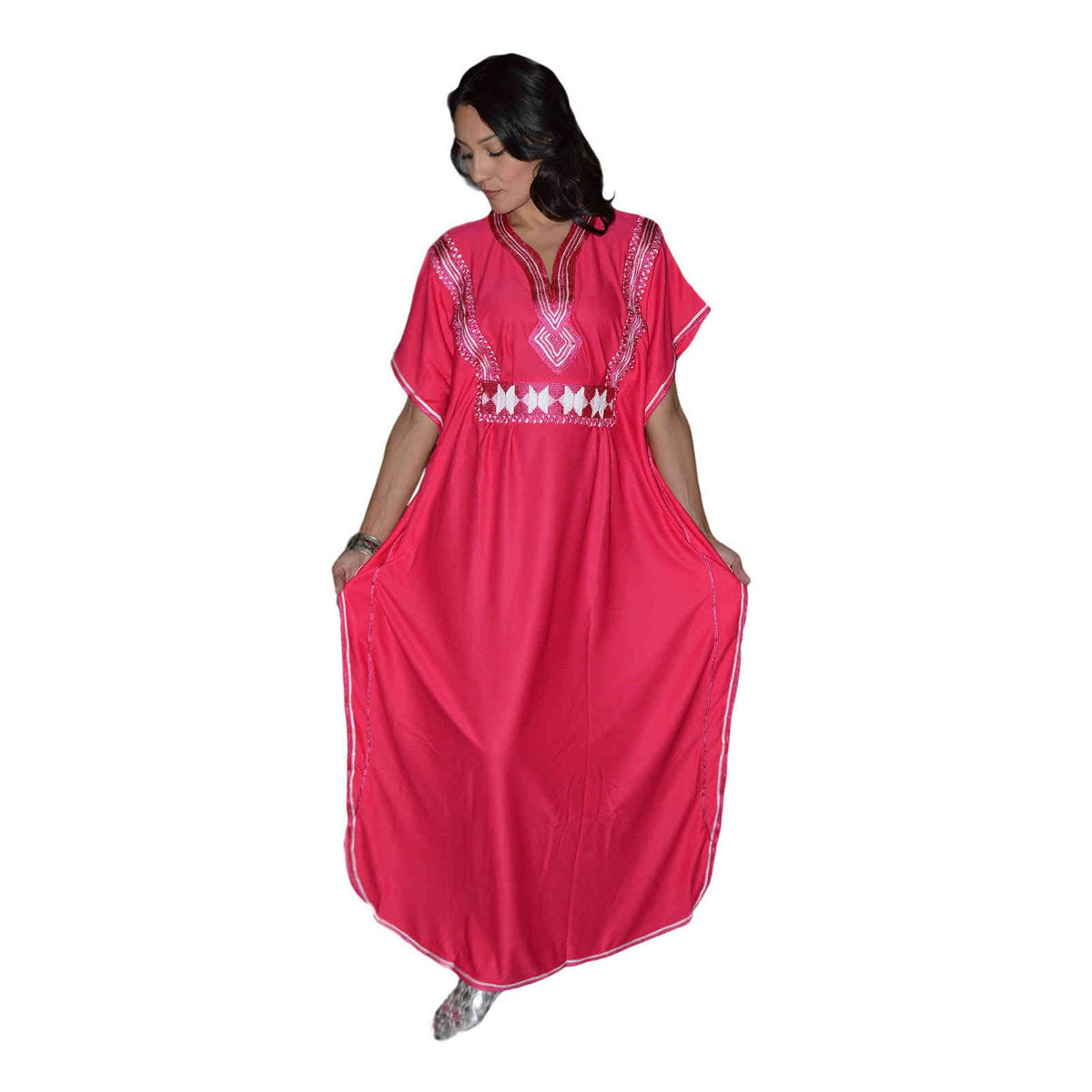Fatima Moroccan Woman Casual Kaftan - Magenta