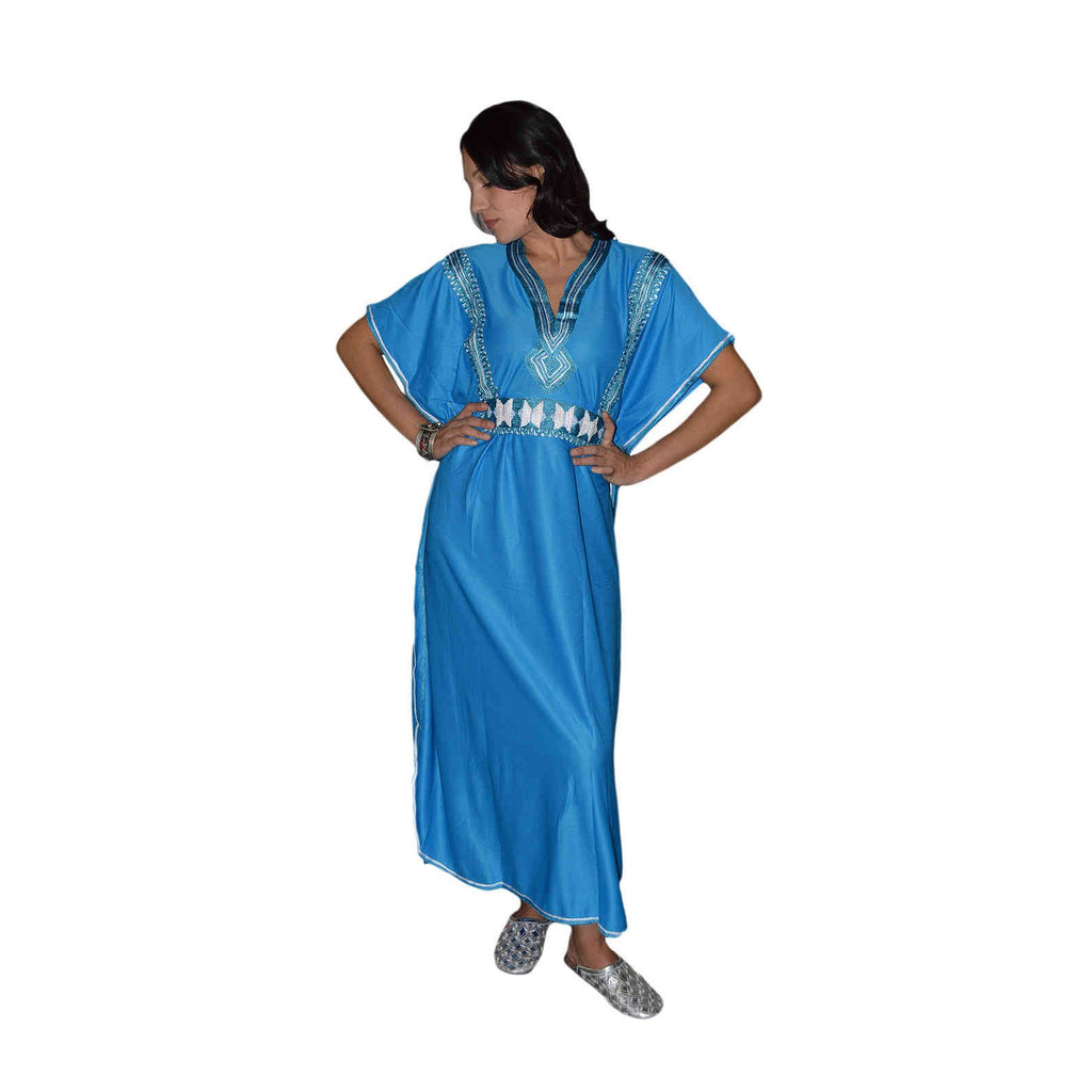 Fatima Moroccan Woman Casual Kaftan - Turquoise