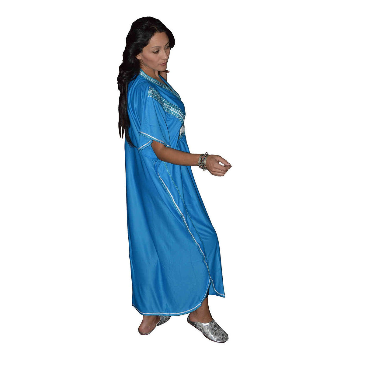 Fatima Moroccan Woman Casual Kaftan - Turquoise