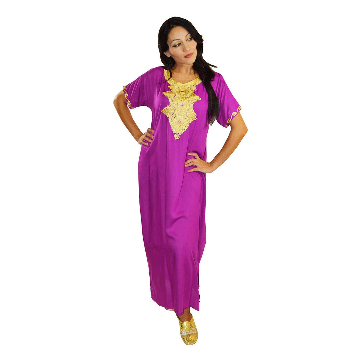 Andalousia Moroccan Woman Casual Kaftan - Fuchsia