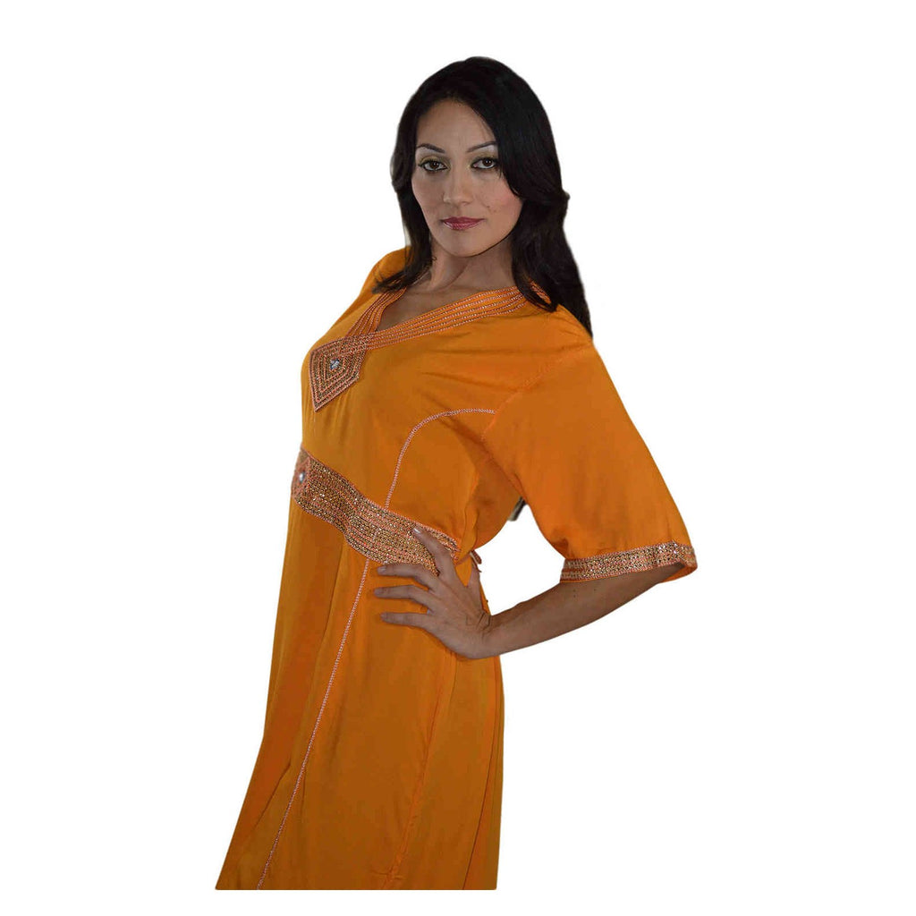 Nora Moroccan Woman Casual Kaftan - Orange
