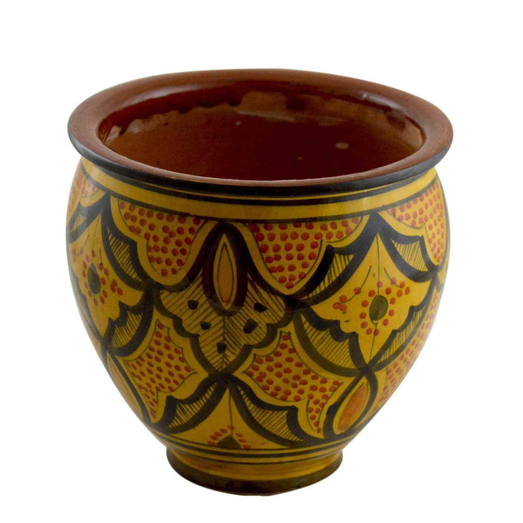 Yellow Handmade Ceramic Large Flower Pot -0