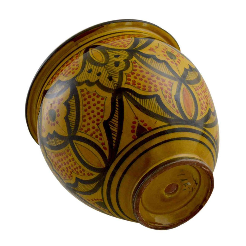 Yellow Handmade Ceramic Large Flower Pot -7952