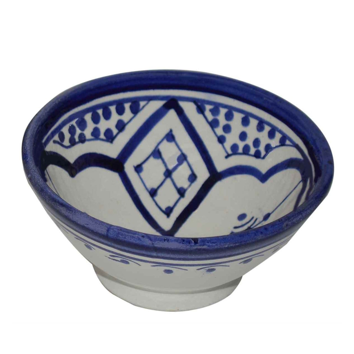 Handmade Dipping Sauce Bowl Set of 4 Small Serving - White Blue