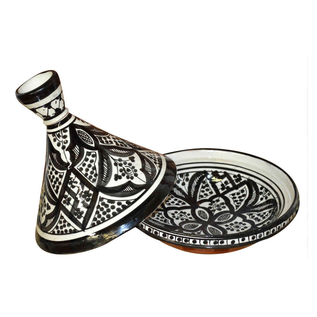 Serving Tagine White Black Small 8"-9025