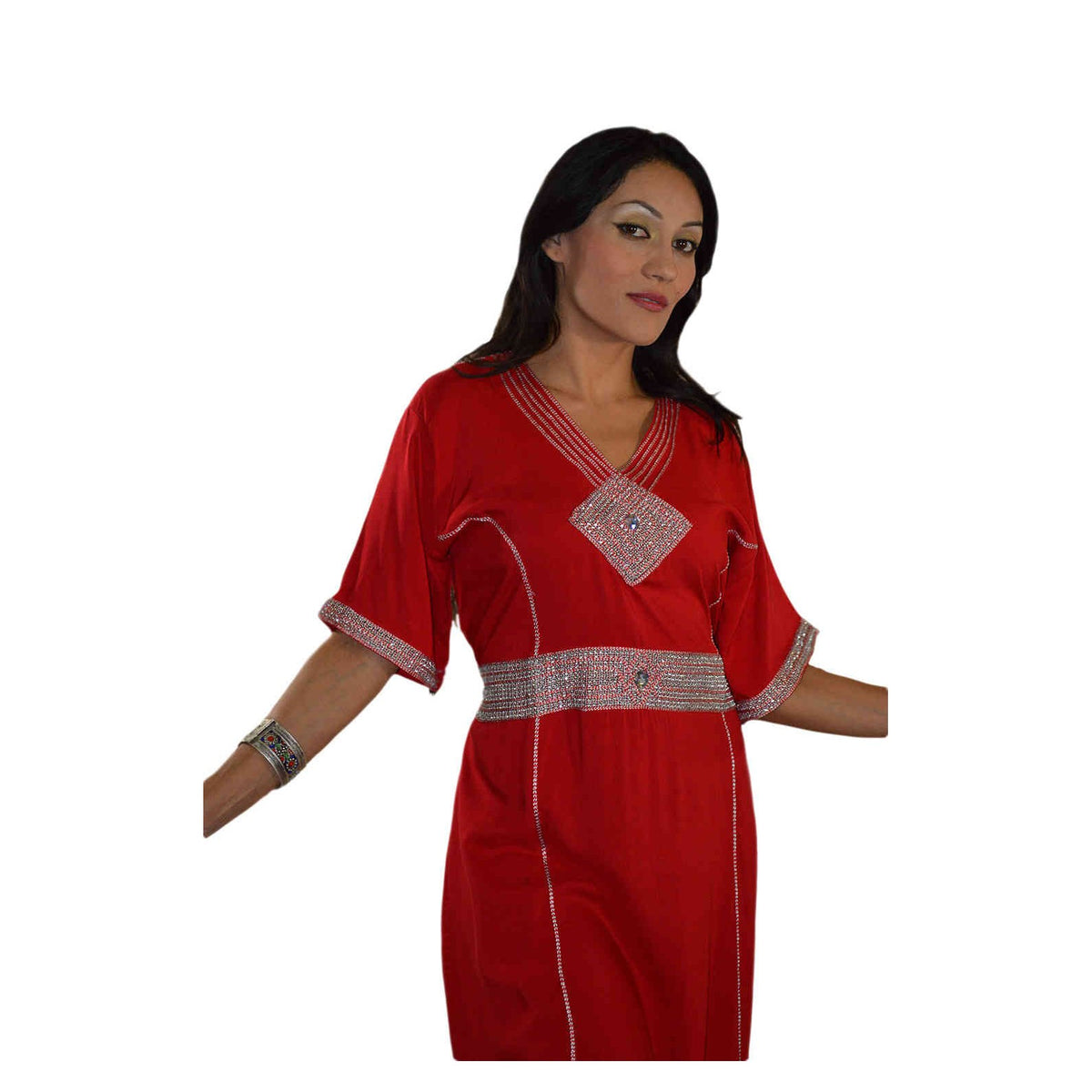 Nora Moroccan Woman Casual Kaftan - Red