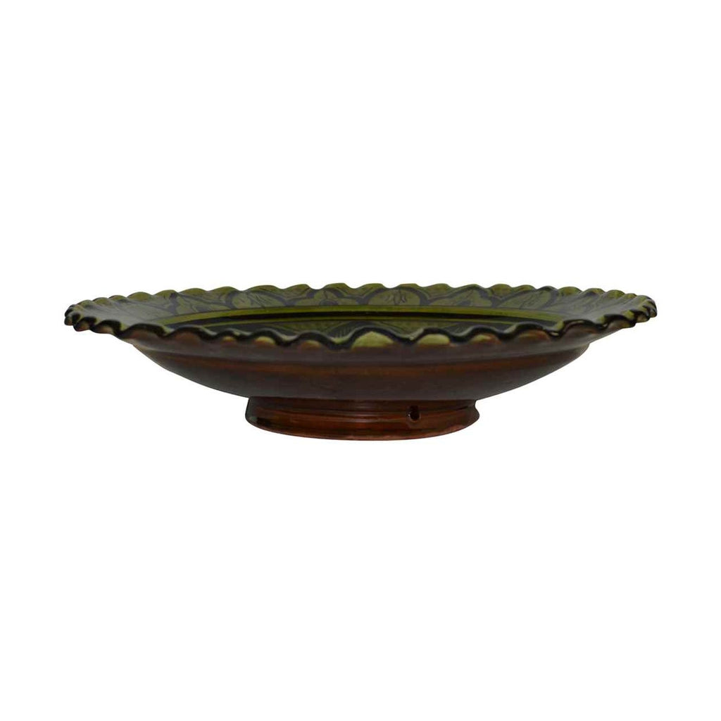 Safi Green Serving Plate Handmade X-Large 14 inches-10450