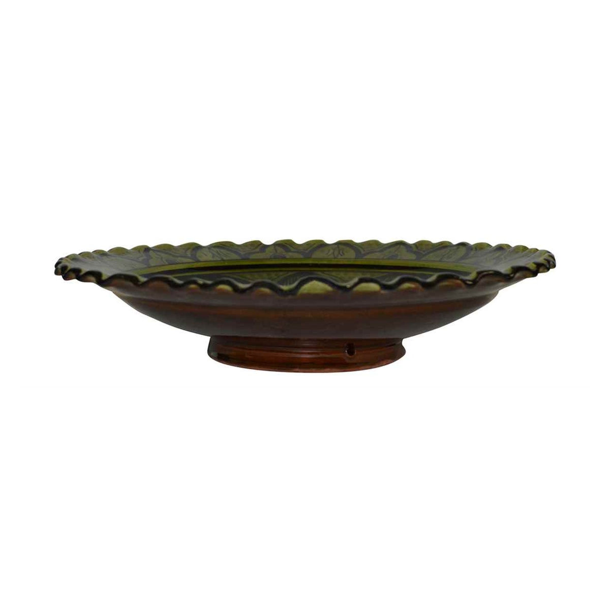 Safi Green Serving Plate Handmade X-Large 14 inches-10450