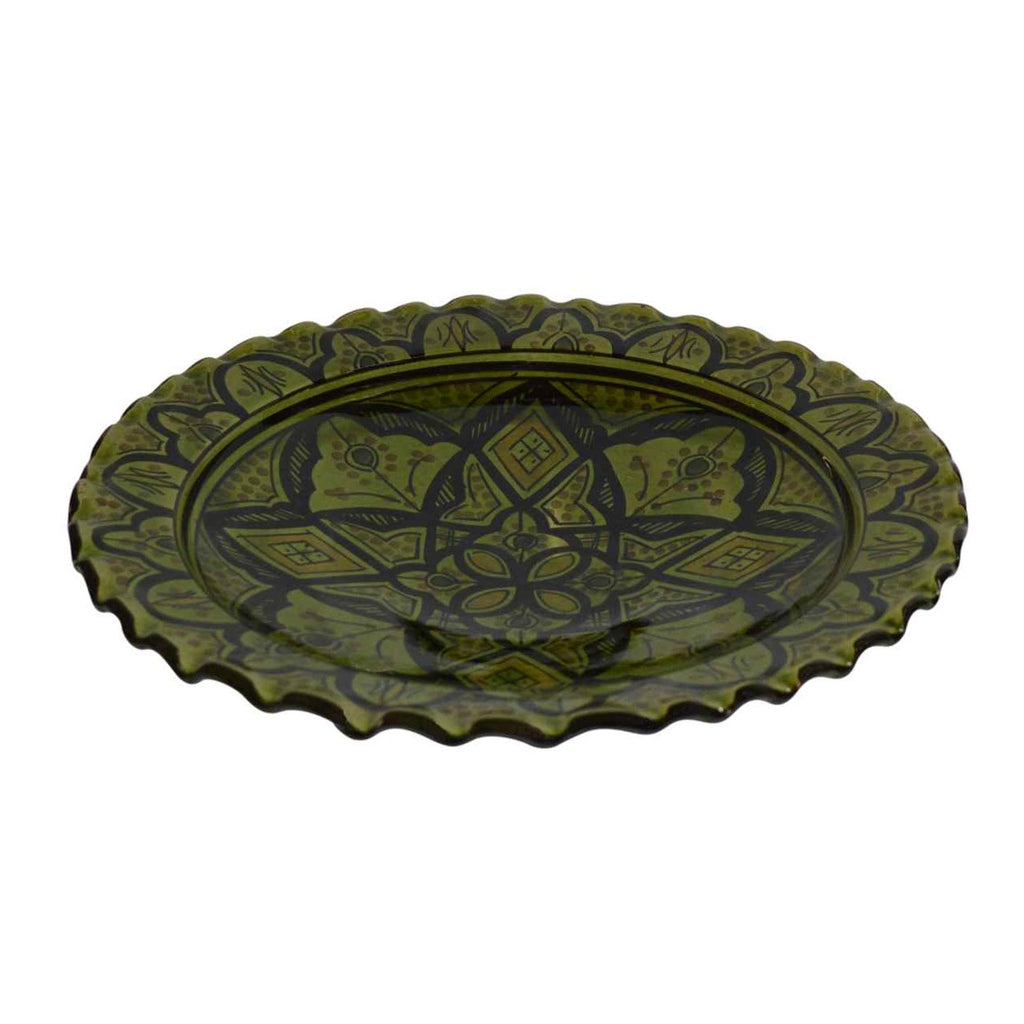 Safi Green Serving Plate Handmade X-Large 14 inches-10452