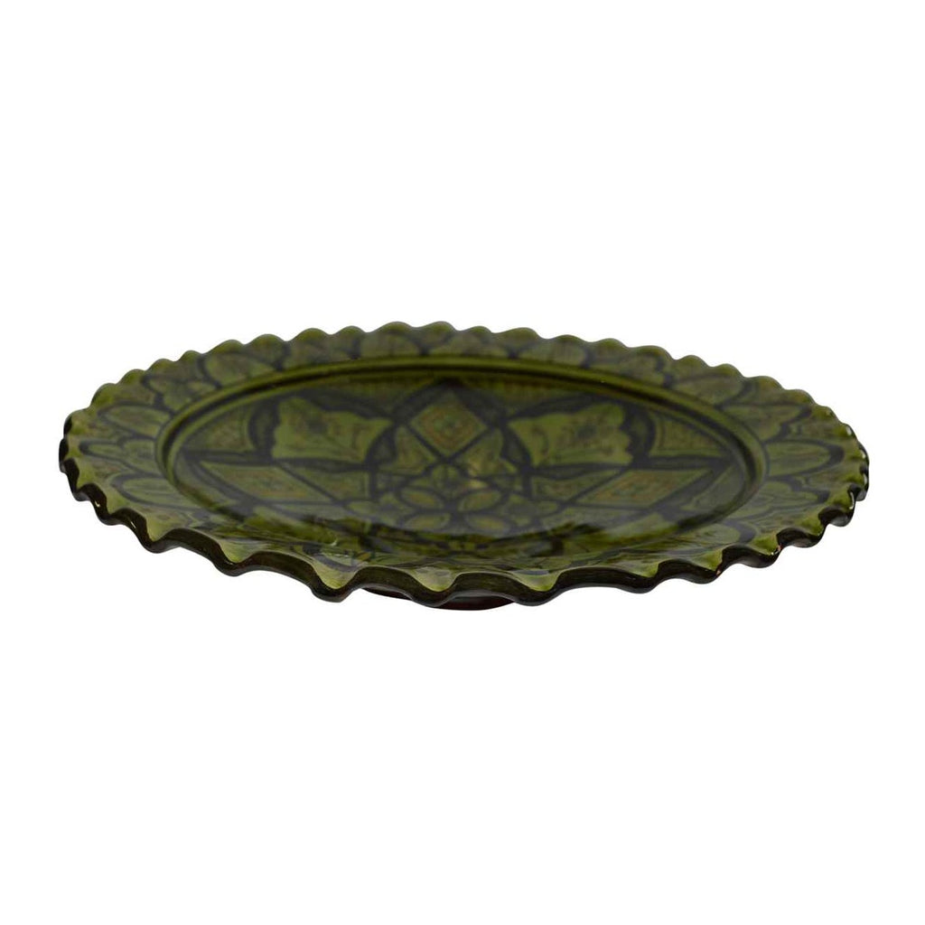 Safi Green Serving Plate Handmade X-Large 14 inches-10453