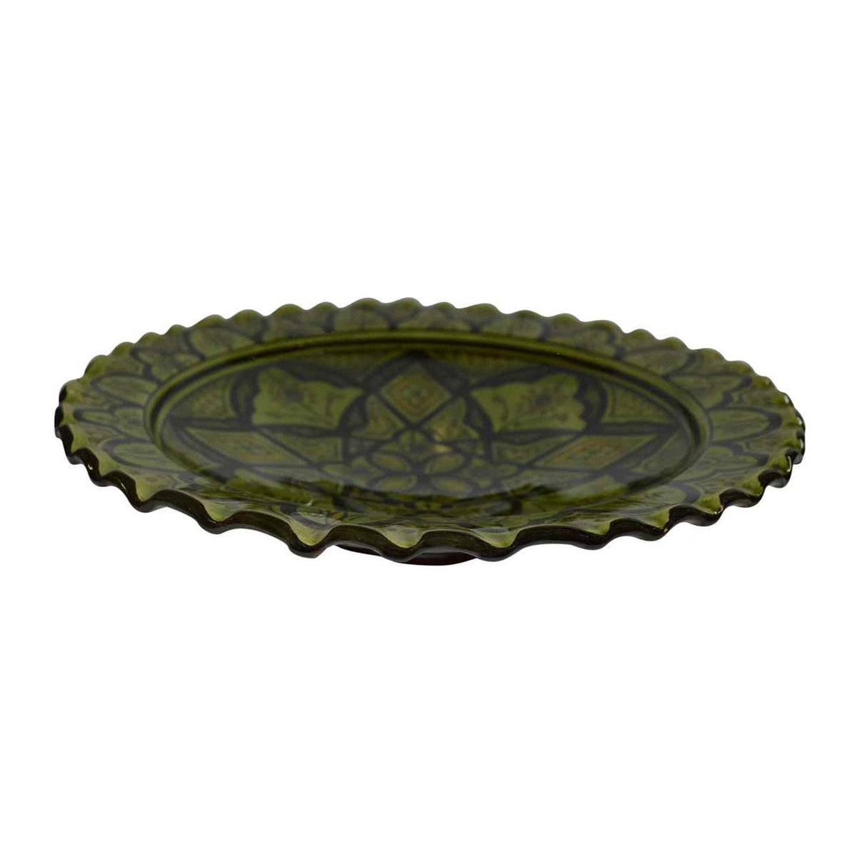 Safi Green Serving Plate Handmade X-Large 14 inches-10453