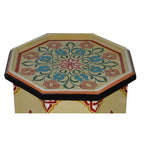 Handmade Wood Painted Table - Beige