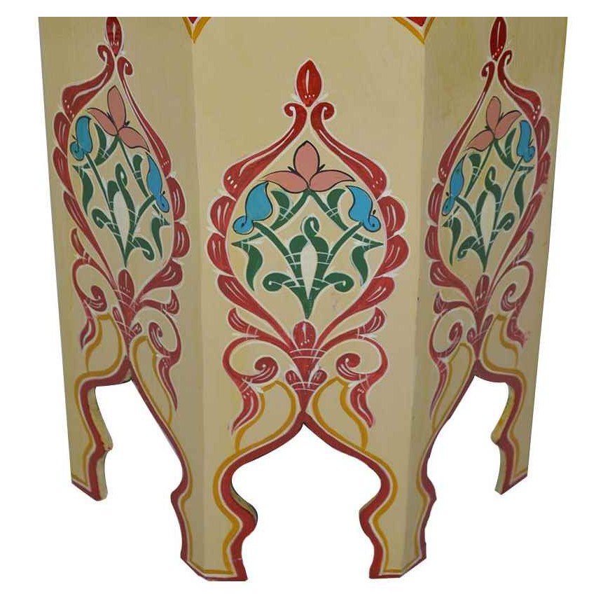 Handmade Wood Painted Table - Beige