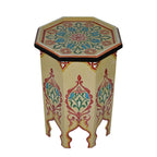 Handmade Wood Painted Table - Beige