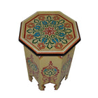 Handmade Wood Painted Table - Beige
