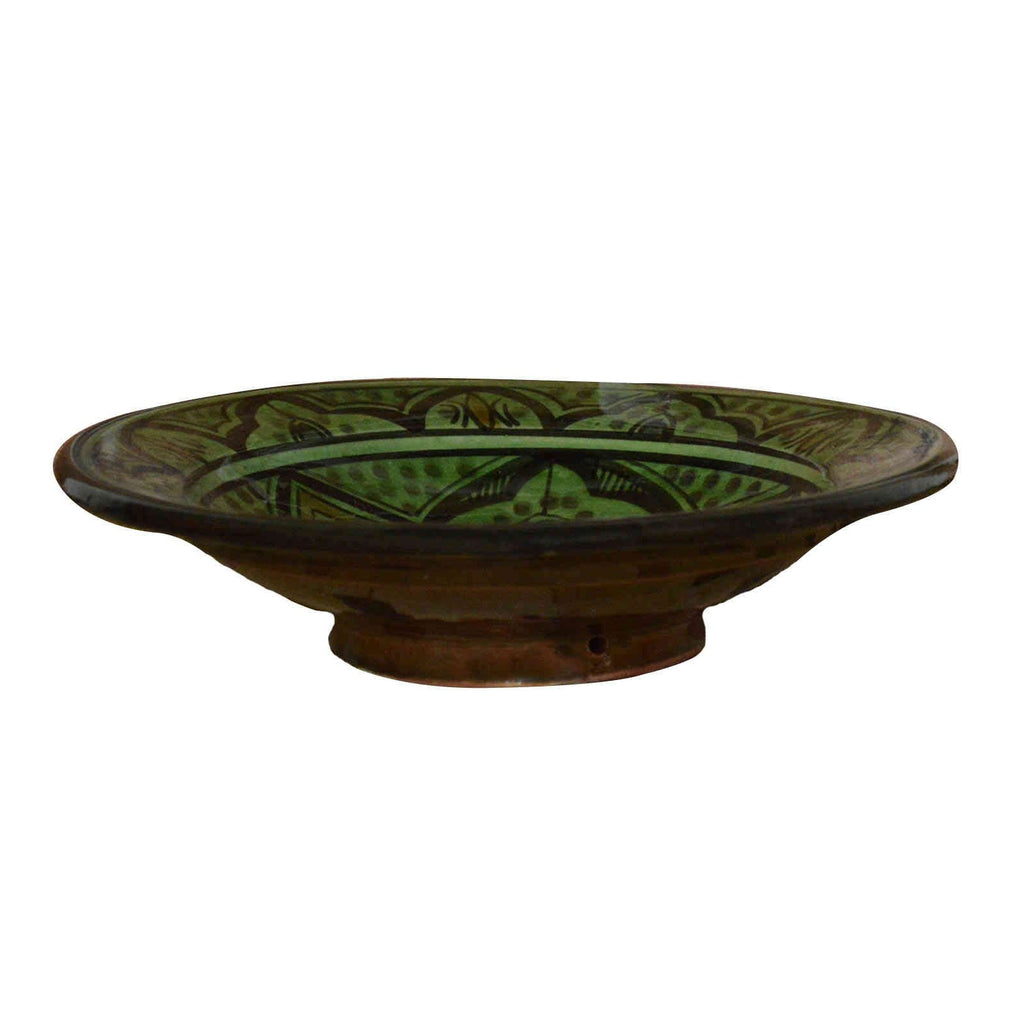 Green Ceramic Serving Plates Handmade 8"-2133