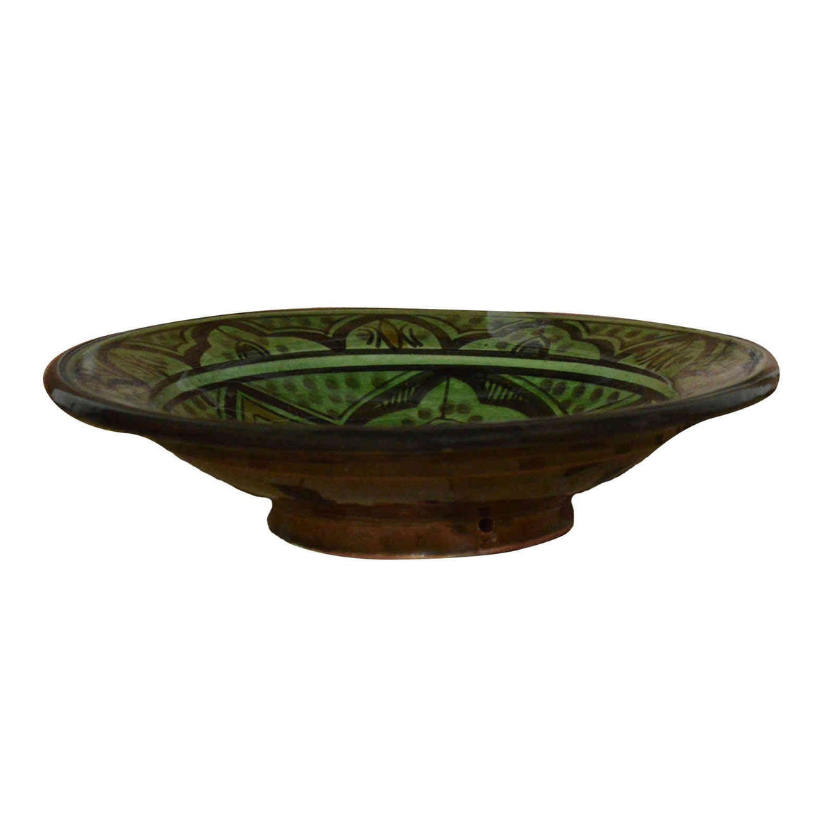 Green Ceramic Serving Plates Handmade 8"-2133